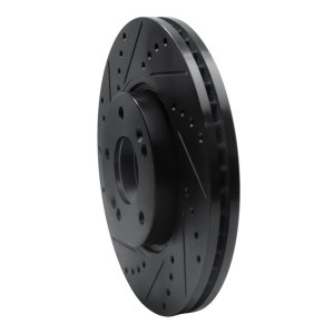 Kia Sportage Brake Rotor (1) - Front Left - R1 Concepts - Drilled & Slotted - Black - `12-`16